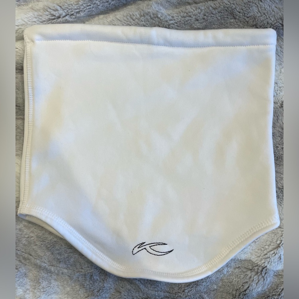 KJUS White Neck Warmer Gaiter Kerchief White Toggle Adjustable One Size Unisex
